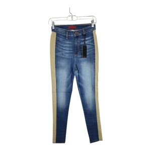 GJG Denim high rise skinny fit jeans with tan side panels Size 7 (Juniors)